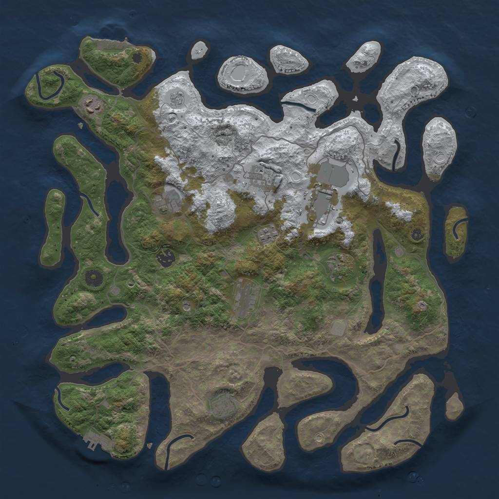 Rust Map: Procedural Map, Size: 4250, Seed: 3017636, 18 Monuments