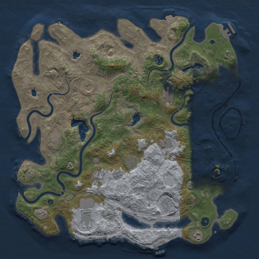 Rust Map: Procedural Map, Size: 4500, Seed: 3424581, 17 Monuments