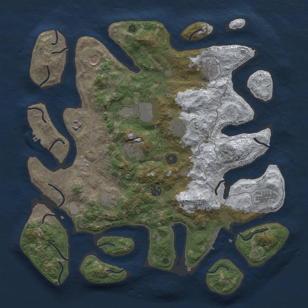 Rust Map: Procedural Map, Size: 4250, Seed: 3805573, 19 Monuments