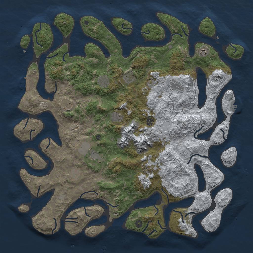 Rust Map: Procedural Map, Size: 5000, Seed: 1772752455, 20 Monuments