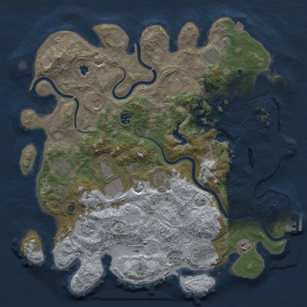 Rust Map: Procedural Map, Size: 4250, Seed: 2980135, 17 Monuments