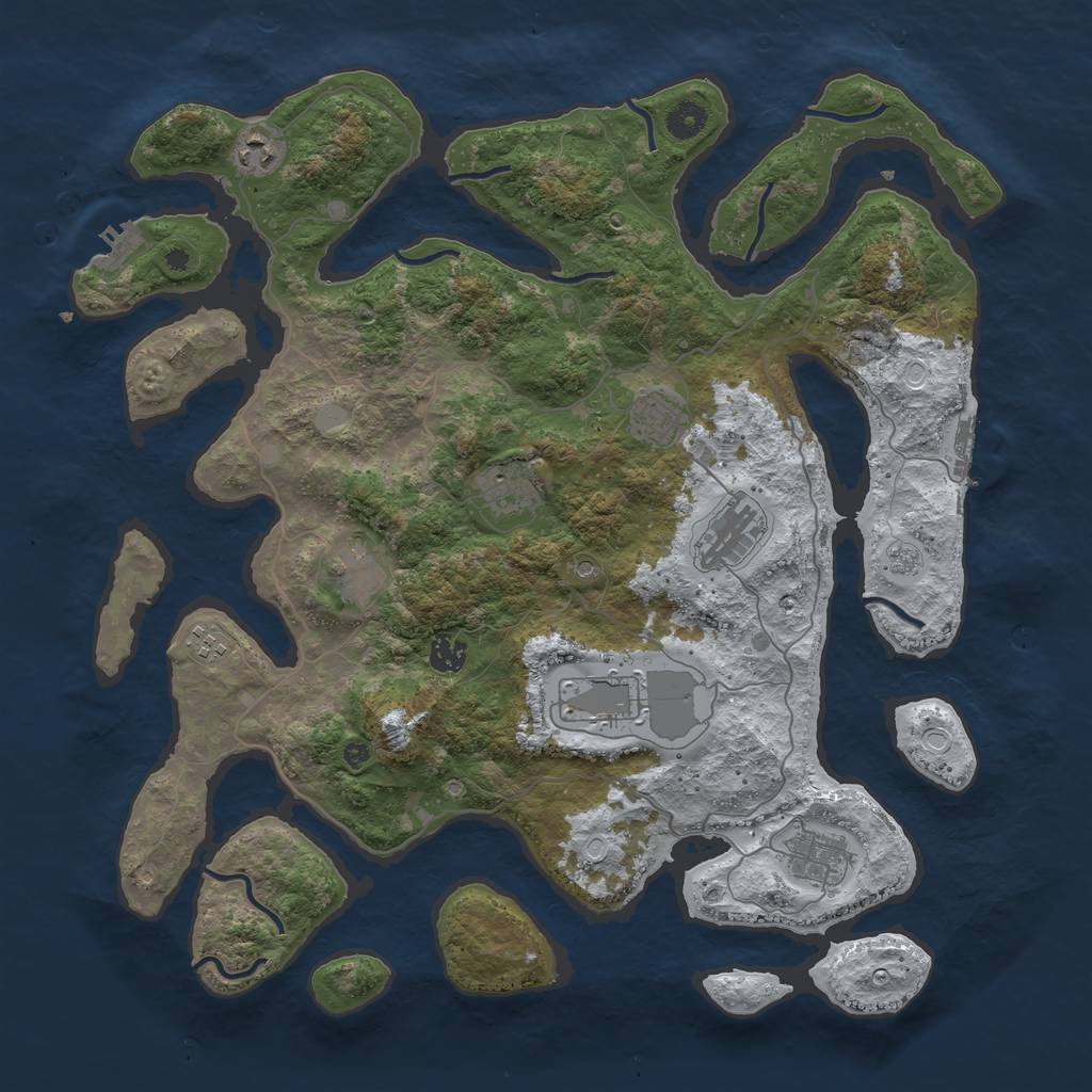 Rust Map: Procedural Map, Size: 4250, Seed: 2683214, 18 Monuments