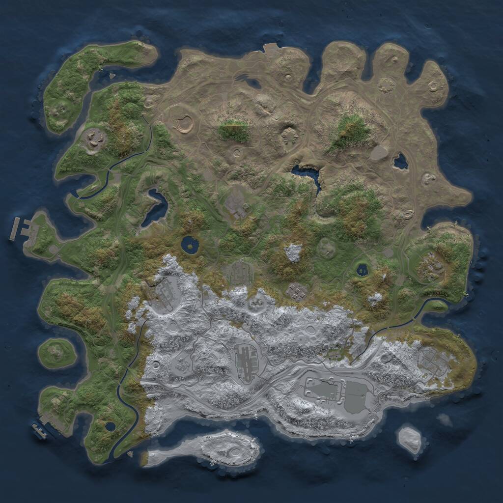Rust Map: Procedural Map, Size: 4250, Seed: 2952978, 16 Monuments