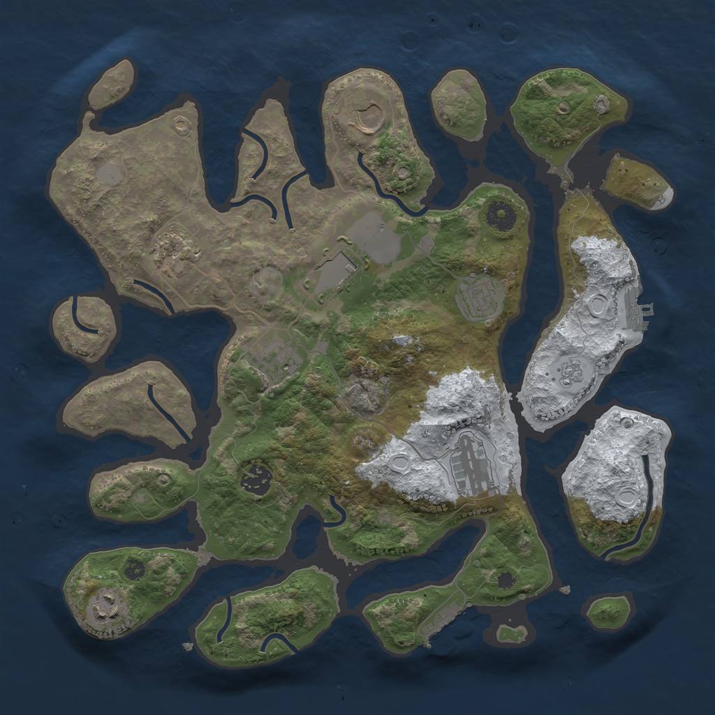 Rust Map: Procedural Map, Size: 3550, Seed: 262688, 16 Monuments