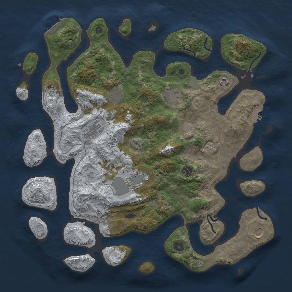 Rust Map: Procedural Map, Size: 4250, Seed: 5319443, 17 Monuments
