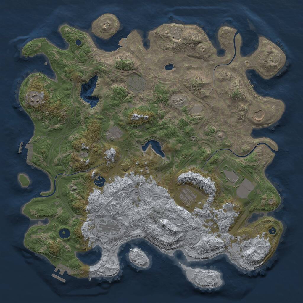 Rust Map: Procedural Map, Size: 4250, Seed: 2758907, 16 Monuments