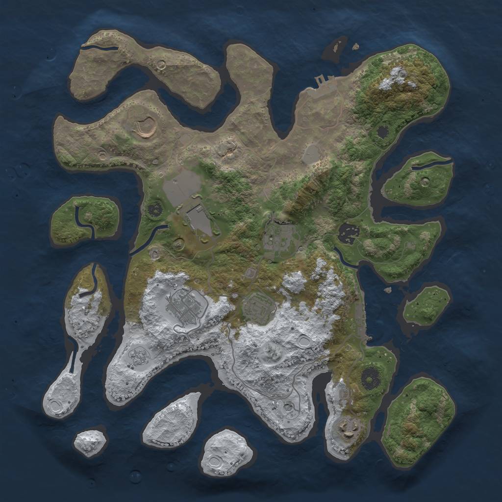 Rust Map: Procedural Map, Size: 3550, Seed: 152070, 16 Monuments