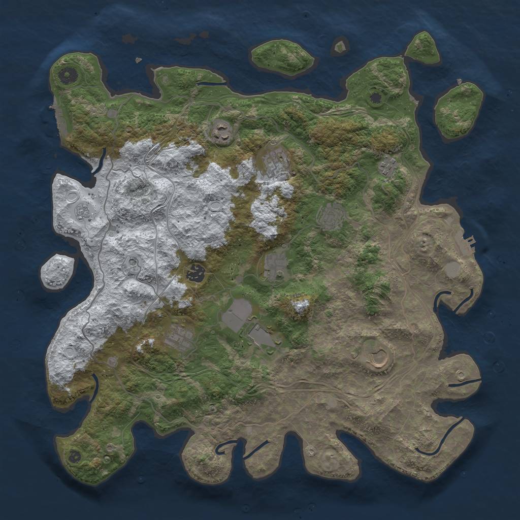 Rust Map: Procedural Map, Size: 4250, Seed: 687608, 18 Monuments