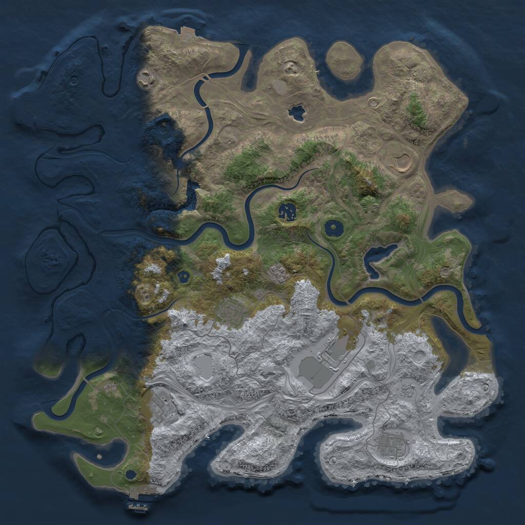 Rust Map: Procedural Map, Size: 4250, Seed: 347572, 14 Monuments