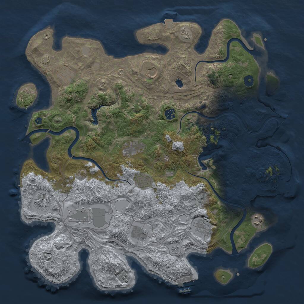 Rust Map: Procedural Map, Size: 4250, Seed: 5384462, 17 Monuments