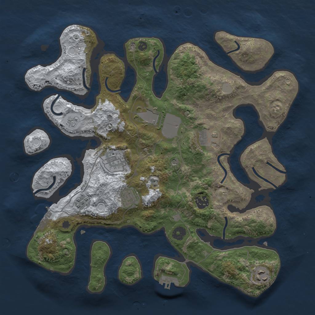 Rust Map: Procedural Map, Size: 3500, Seed: 4116897, 16 Monuments