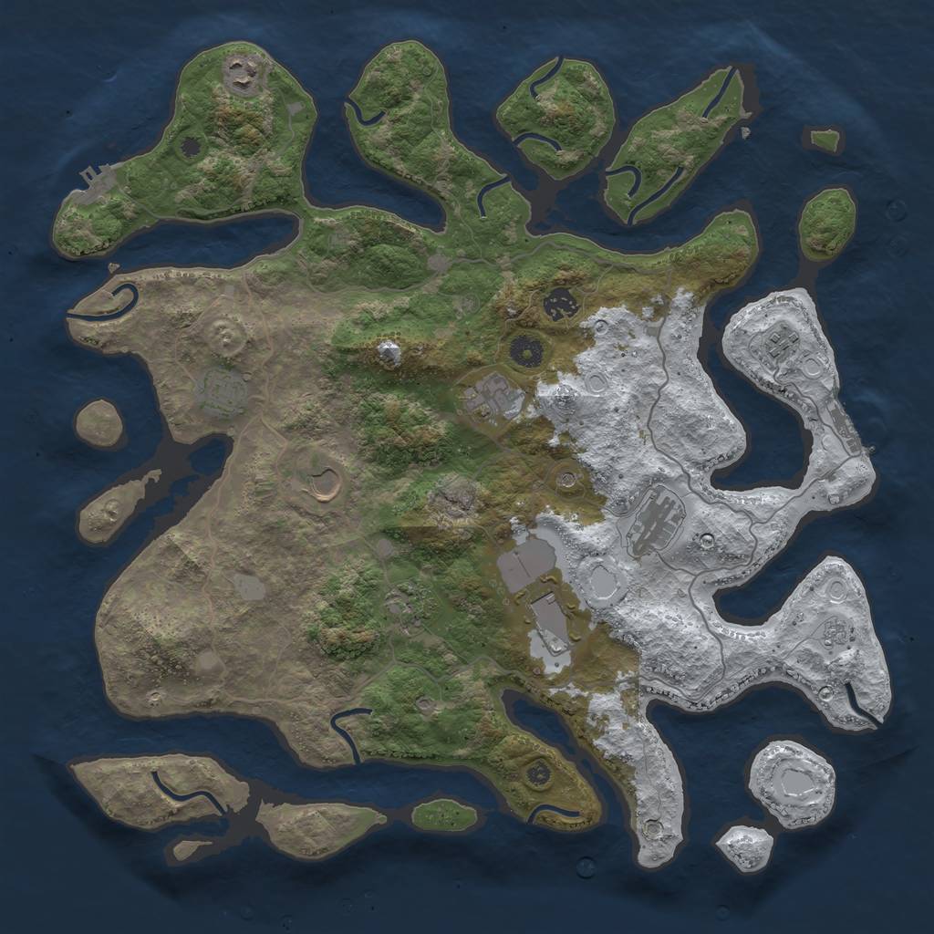 Rust Map: Procedural Map, Size: 4250, Seed: 4066384, 18 Monuments