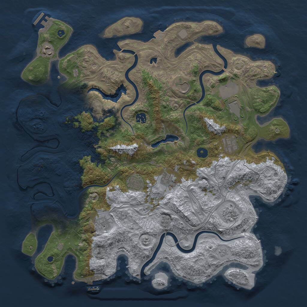 Rust Map: Procedural Map, Size: 4250, Seed: 2085284, 16 Monuments