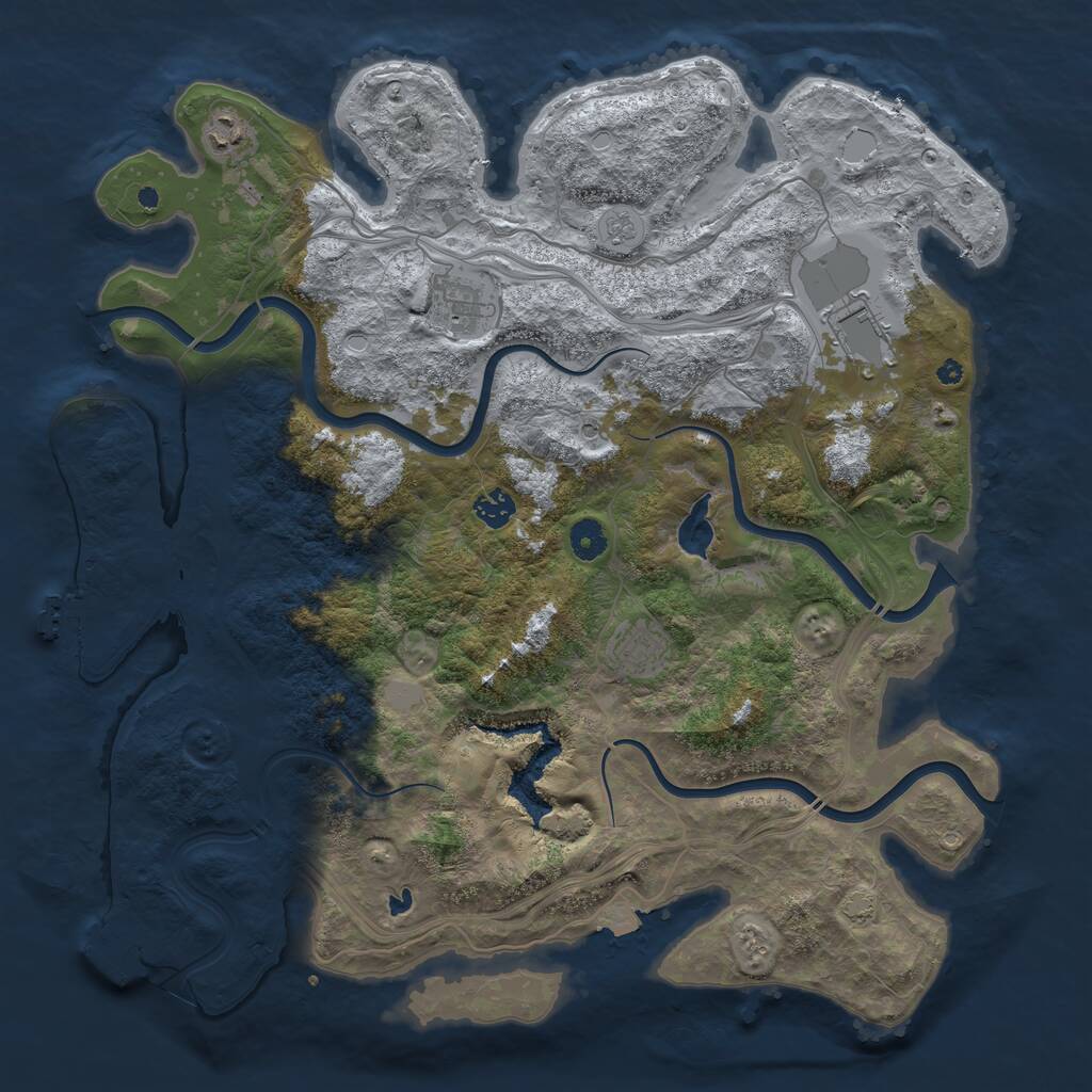 Rust Map: Procedural Map, Size: 4250, Seed: 4884288, 11 Monuments