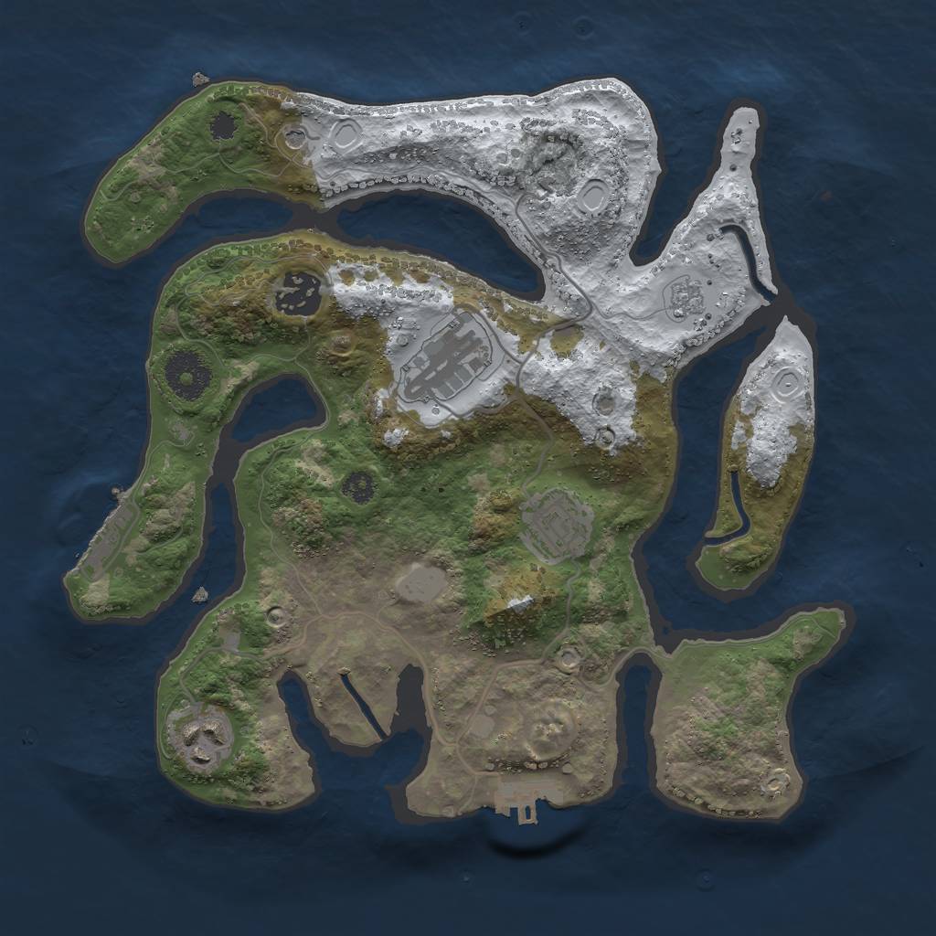 Rust Map: Procedural Map, Size: 3000, Seed: 1146342510, 13 Monuments
