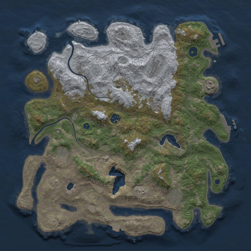 Rust Map: Procedural Map, Size: 4000, Seed: 920089, 13 Monuments