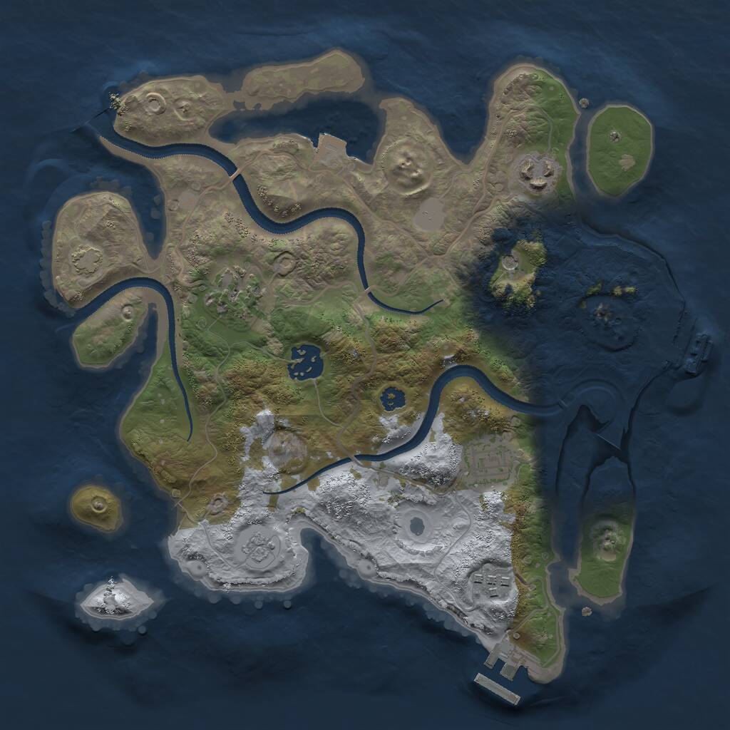 Rust Map: Procedural Map, Size: 3000, Seed: 1710502413, 11 Monuments