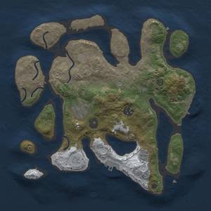 Thumbnail Rust Map: Procedural Map, Size: 3000, Seed: 1710502413, 12 Monuments