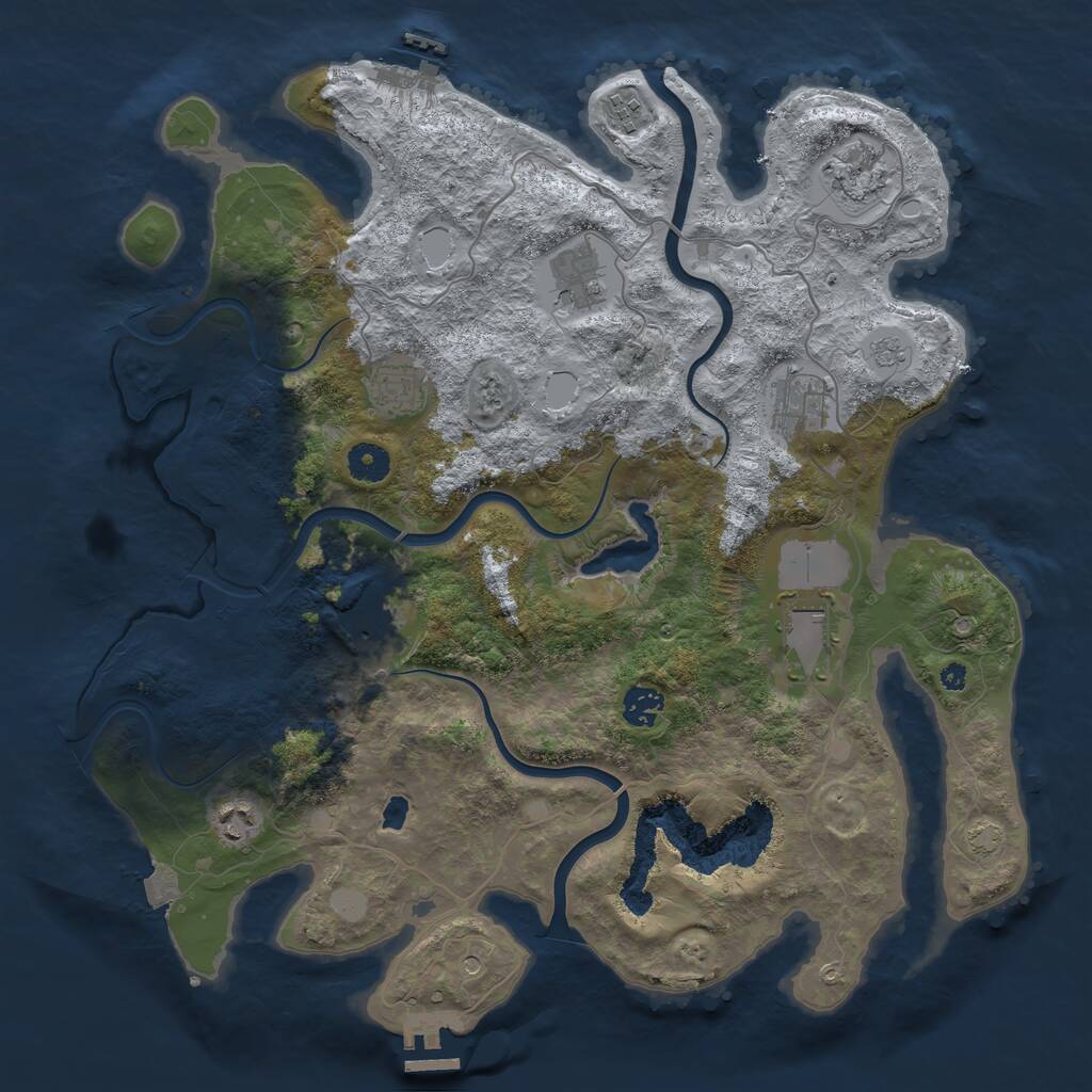 Rust Map: Procedural Map, Size: 4000, Seed: 808843, 15 Monuments