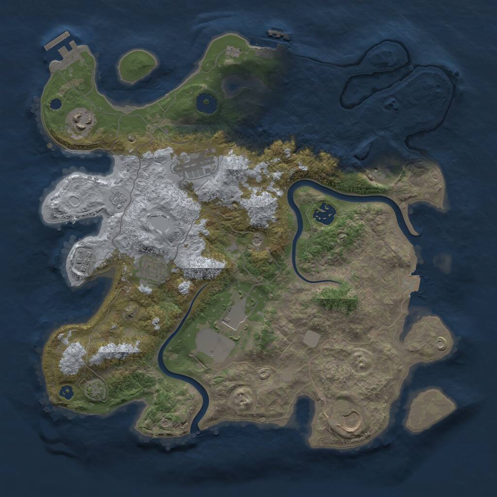 Rust Map: Procedural Map, Size: 3550, Seed: 431930, 14 Monuments