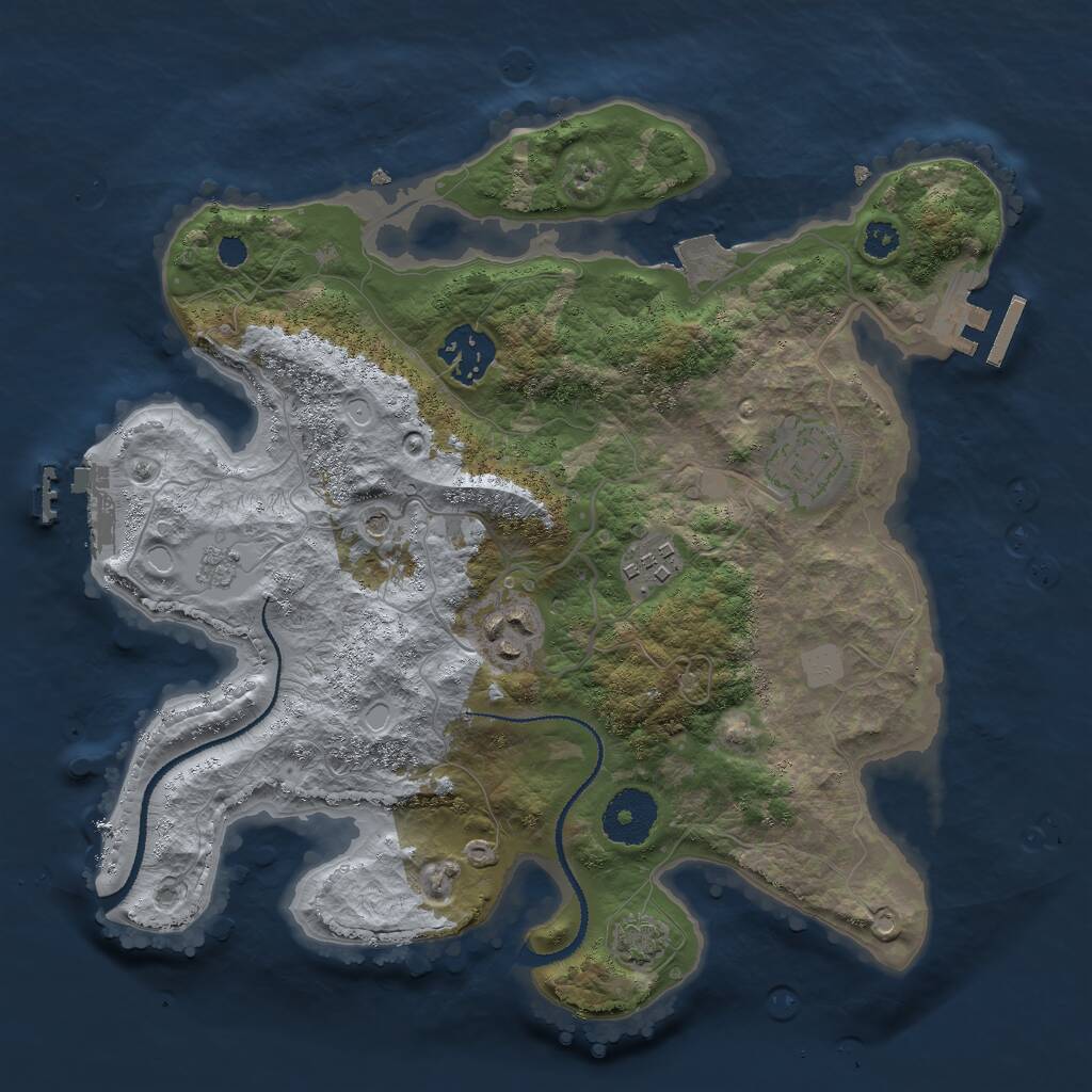 Rust Map: Procedural Map, Size: 3000, Seed: 787182196, 10 Monuments