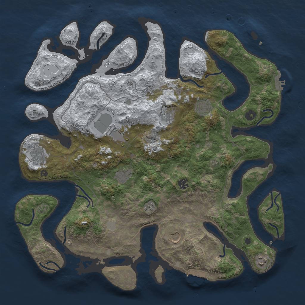 Rust Map: Procedural Map, Size: 4250, Seed: 15902, 18 Monuments