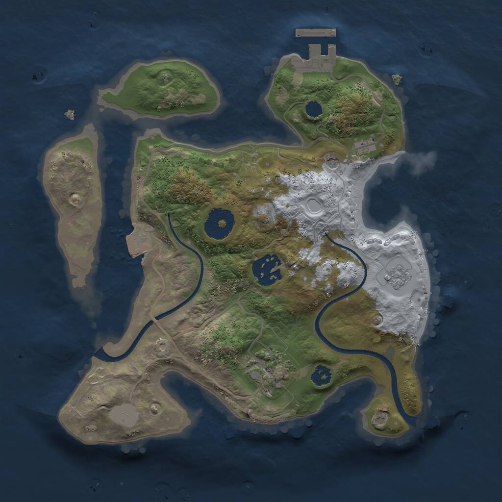 Rust Map: Procedural Map, Size: 2500, Seed: 505500, 6 Monuments