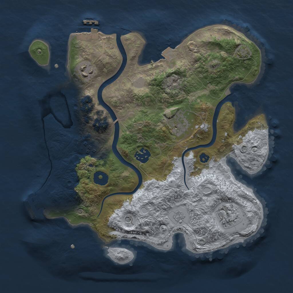 Rust Map: Procedural Map, Size: 3000, Seed: 308766, 11 Monuments