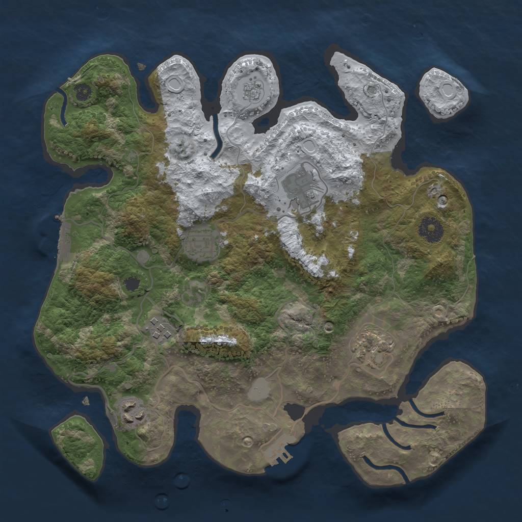 Rust Map: Procedural Map, Size: 3100, Seed: 5012, 13 Monuments