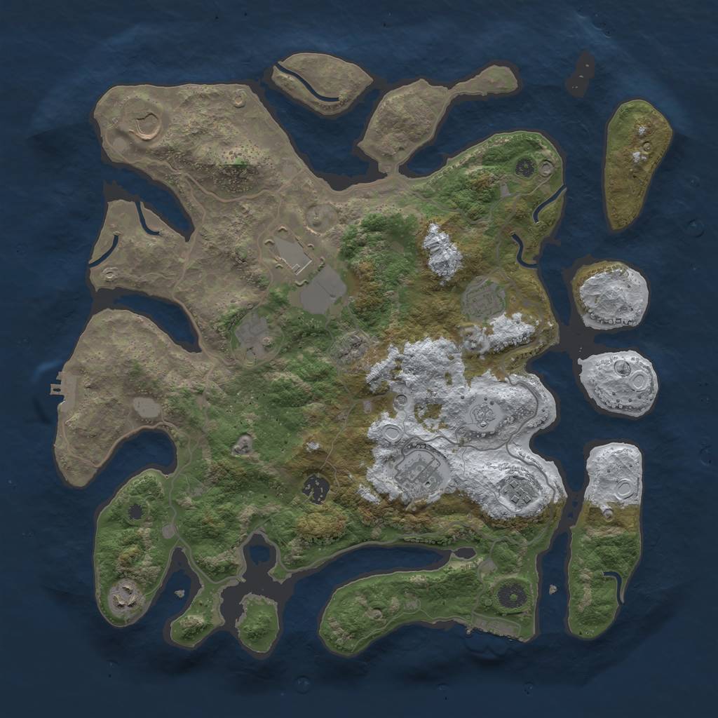 Rust Map: Procedural Map, Size: 4000, Seed: 456474, 17 Monuments