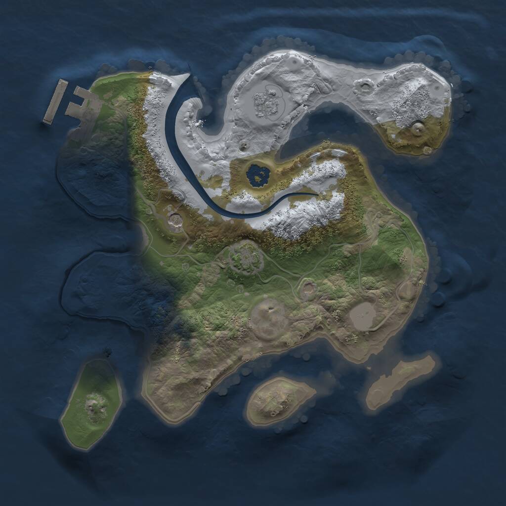 Rust Map: Procedural Map, Size: 2200, Seed: 881961, 5 Monuments