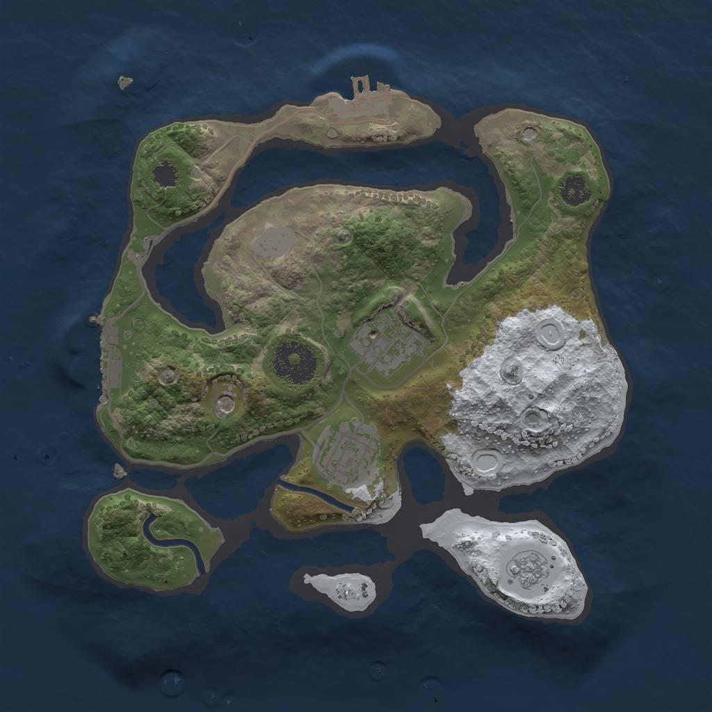 Rust Map: Procedural Map, Size: 2500, Seed: 645645, 11 Monuments