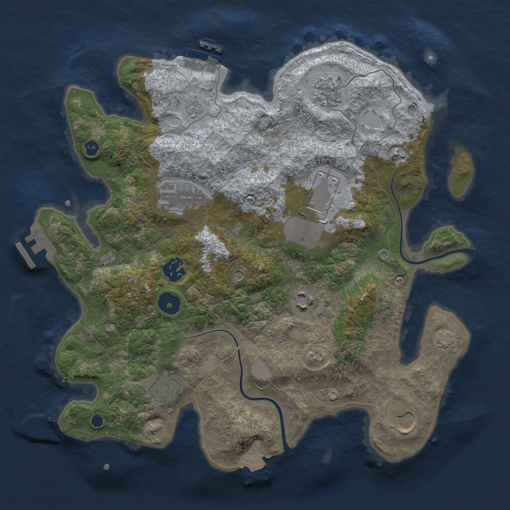 Rust Map: Procedural Map, Size: 3500, Seed: 6074620, 13 Monuments