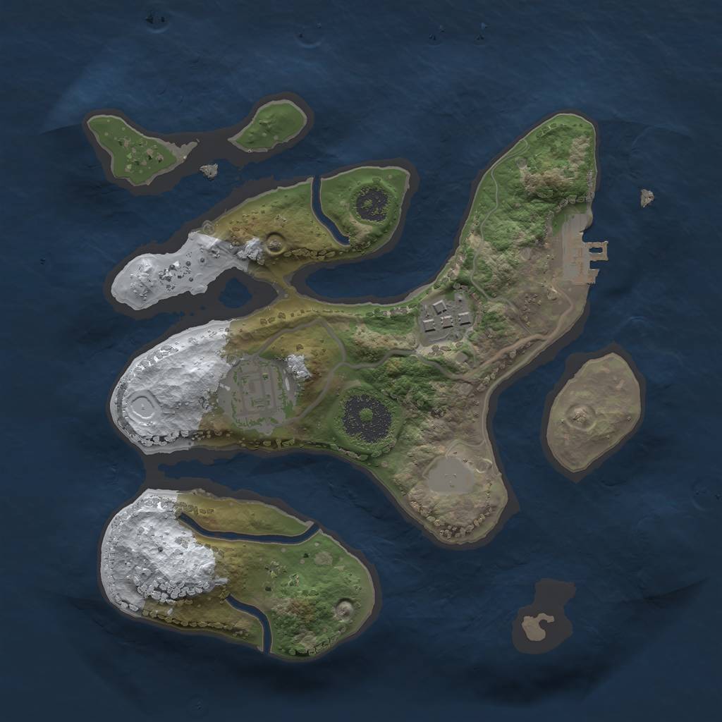 Rust Map: Procedural Map, Size: 2250, Seed: 2081827890, 8 Monuments