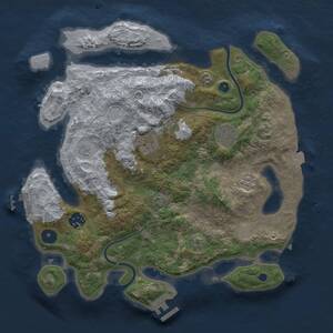 Thumbnail Rust Map: Procedural Map, Size: 3300, Seed: 55, 10 Monuments