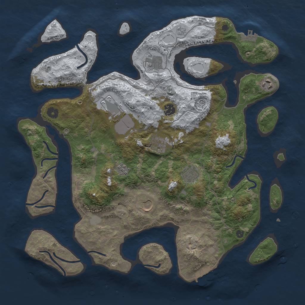 Rust Map: Procedural Map, Size: 4000, Seed: 445678, 17 Monuments