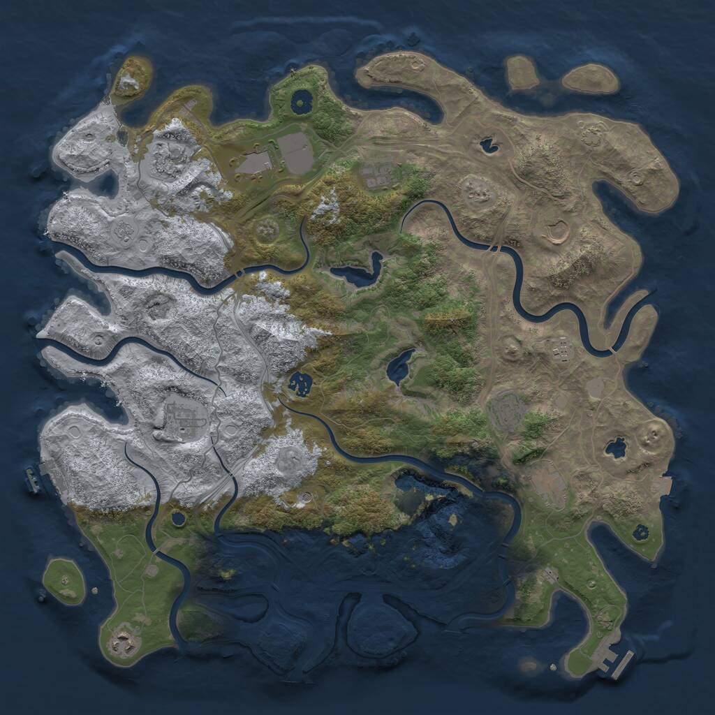Rust Map: Procedural Map, Size: 4500, Seed: 3367617, 16 Monuments