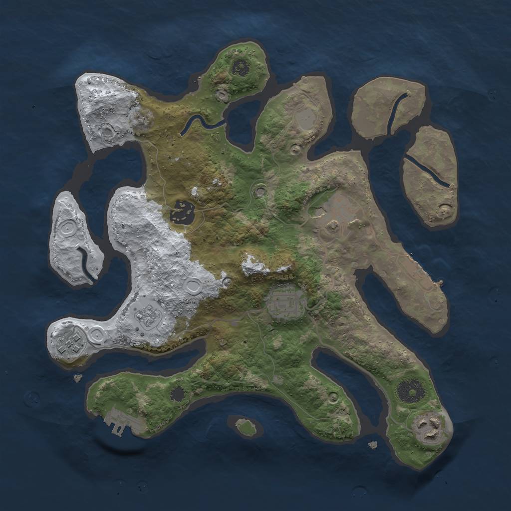Rust Map: Procedural Map, Size: 3000, Seed: 18150602, 13 Monuments