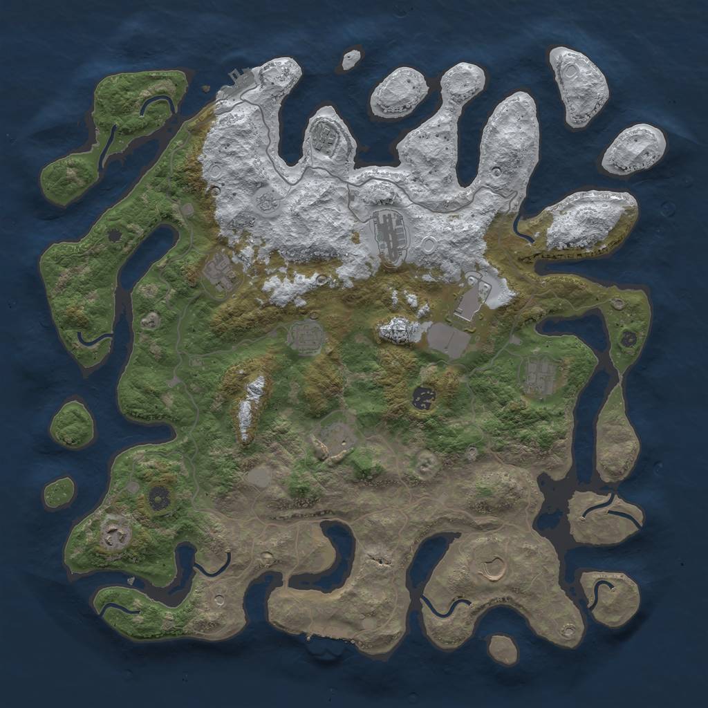 Rust Map: Procedural Map, Size: 4500, Seed: 2770197, 19 Monuments