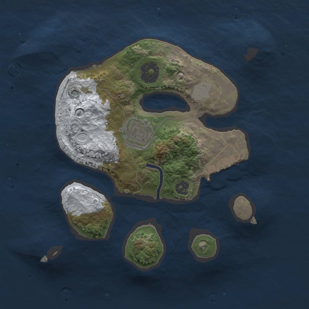 Rust Map: Procedural Map, Size: 2250, Seed: 2069155889, 7 Monuments