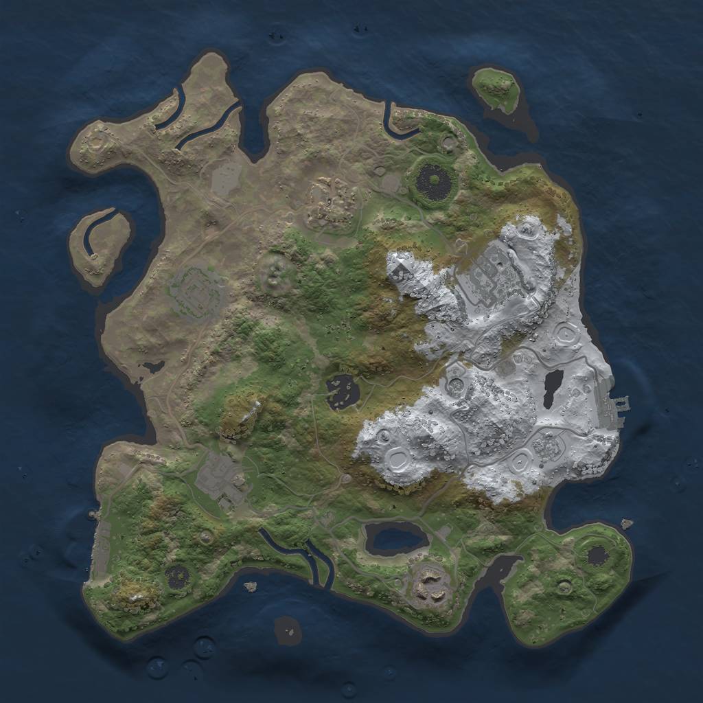 Rust Map: Procedural Map, Size: 3000, Seed: 970152709, 15 Monuments