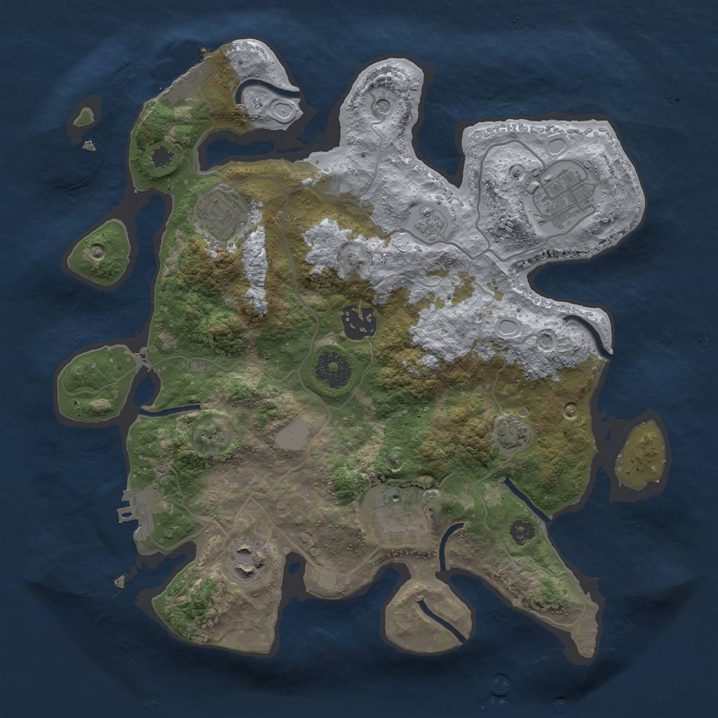 Rust Map: Procedural Map, Size: 3000, Seed: 362765275, 13 Monuments