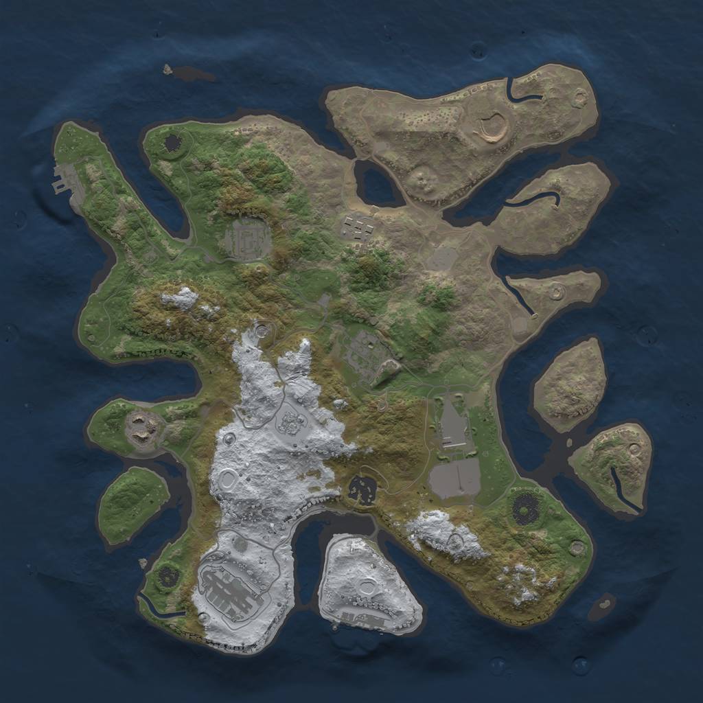 Rust Map: Procedural Map, Size: 3550, Seed: 564670, 17 Monuments