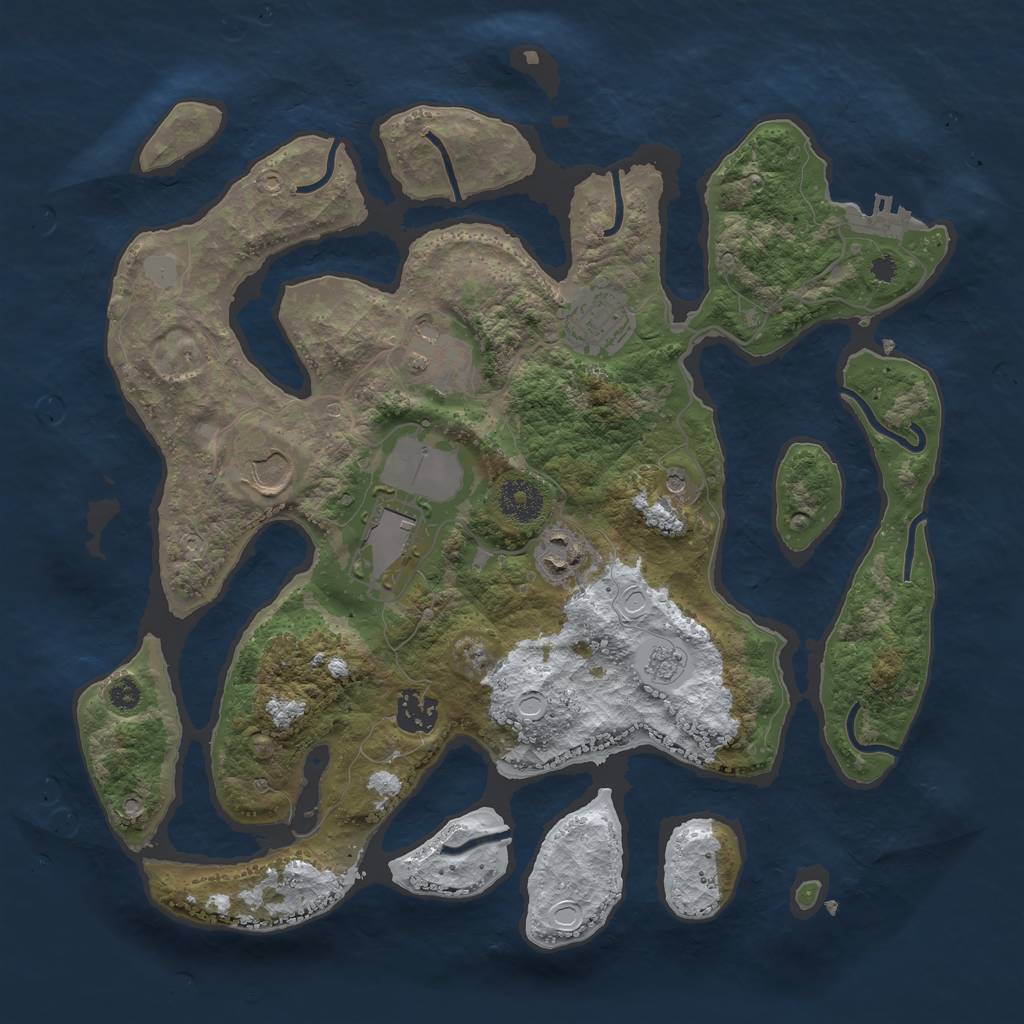 Rust Map: Procedural Map, Size: 3500, Seed: 376852, 14 Monuments