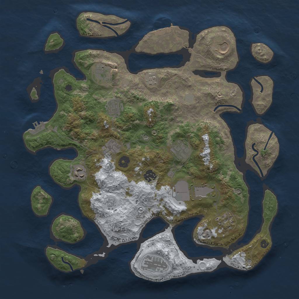 Rust Map: Procedural Map, Size: 3850, Seed: 19768922, 20 Monuments