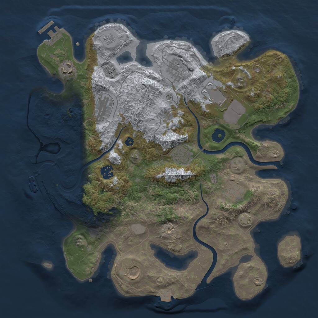 Rust Map: Procedural Map, Size: 3550, Seed: 401247, 15 Monuments