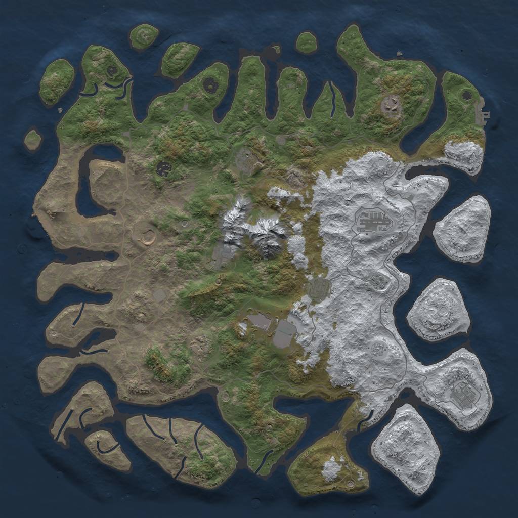 Rust Map: Procedural Map, Size: 5000, Seed: 8569, 20 Monuments