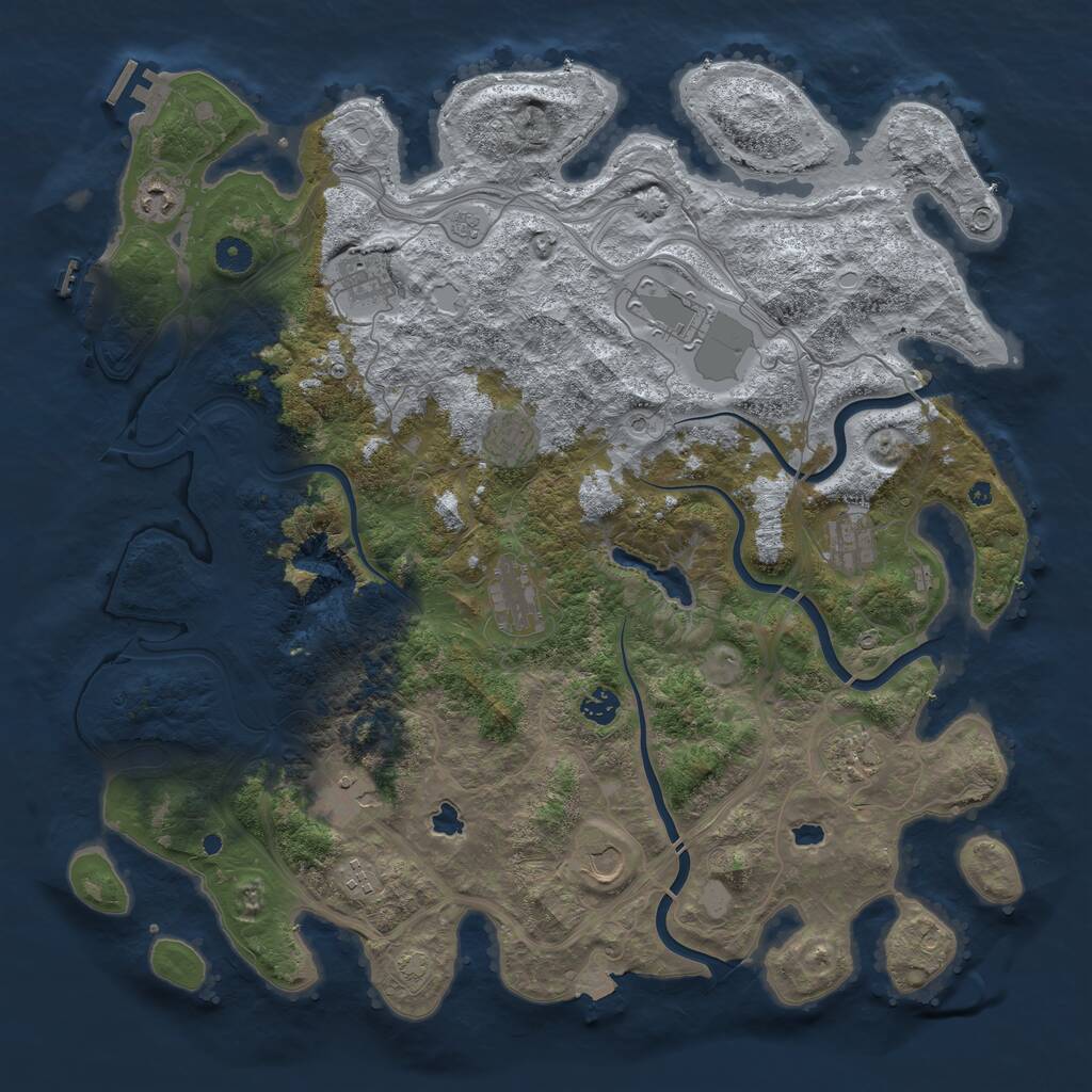 Rust Map: Procedural Map, Size: 4500, Seed: 3730241, 17 Monuments