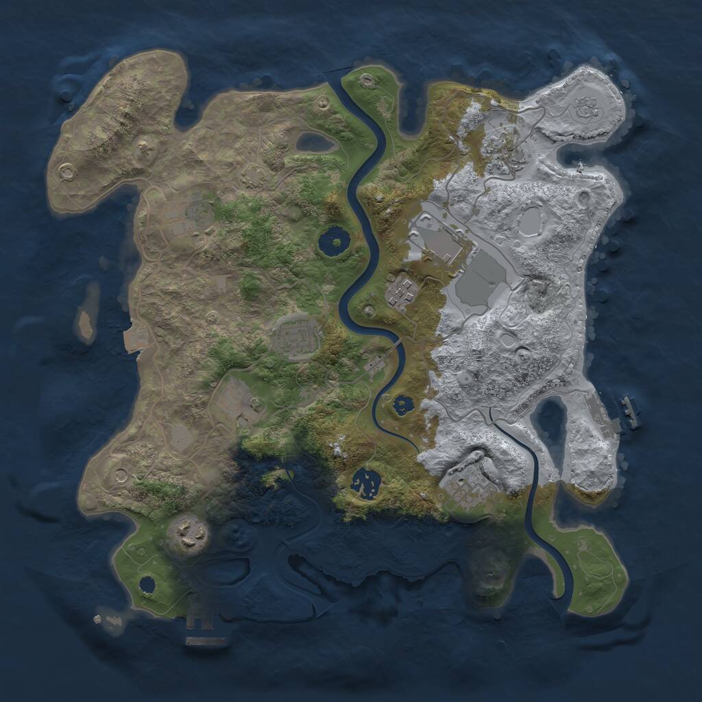 Rust Map: Procedural Map, Size: 3500, Seed: 3922678, 15 Monuments