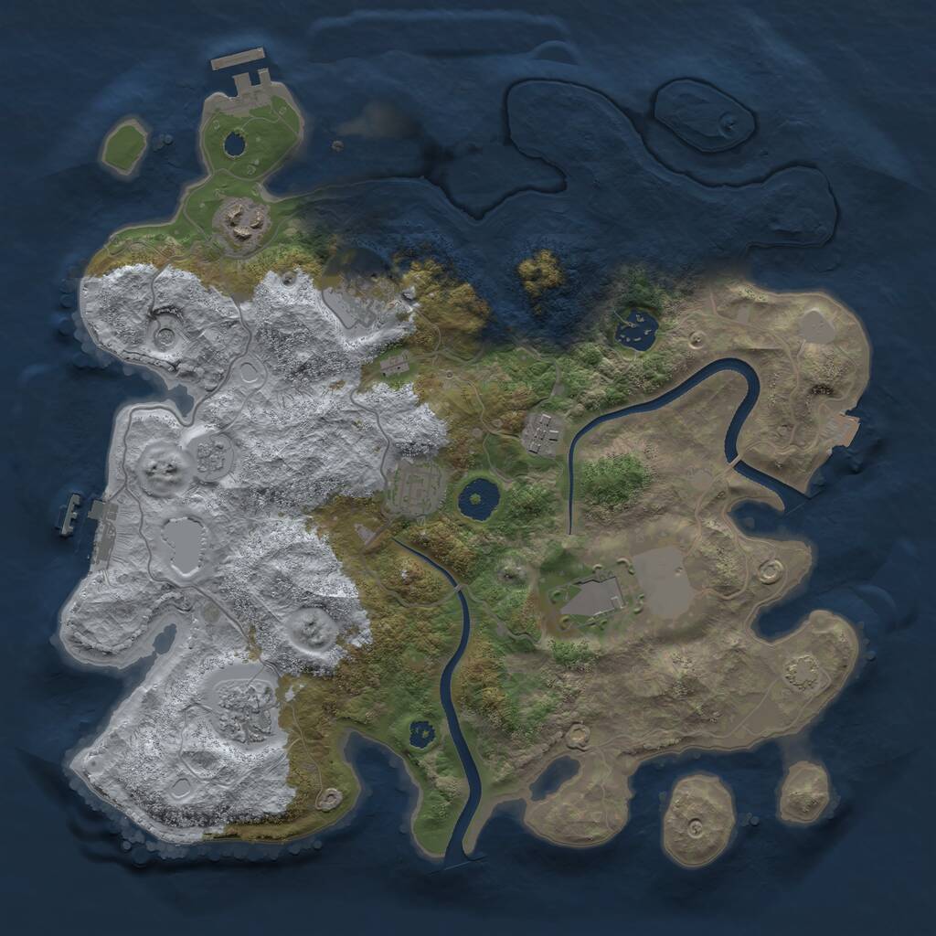 Rust Map: Procedural Map, Size: 3500, Seed: 5767383, 13 Monuments